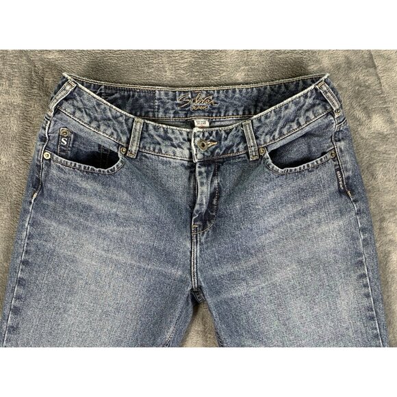 Silver Jeans Women's 32x32 Flared Slit Hem Blue Medium Wash - Picture 5 of 14